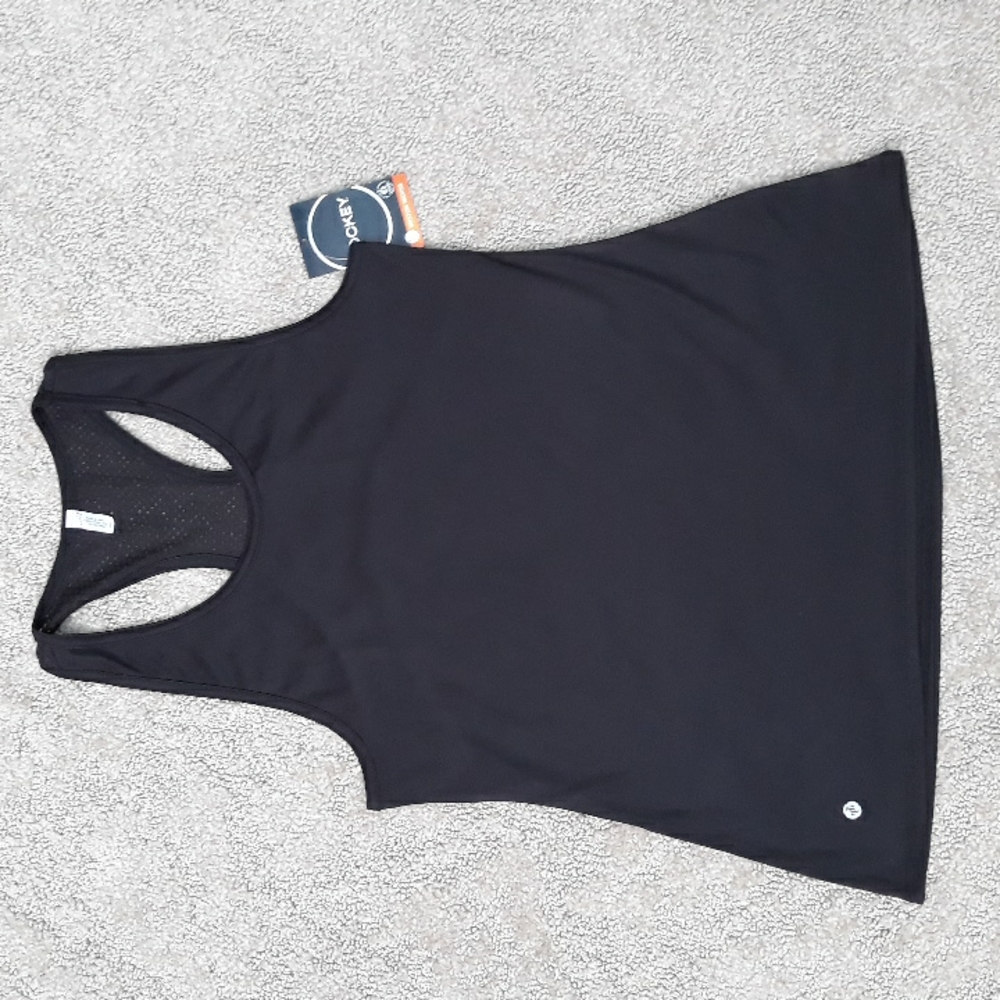 NWT Jockey Black Mesh Moisture Wicking Razorback Tank Size Small Gym Workout